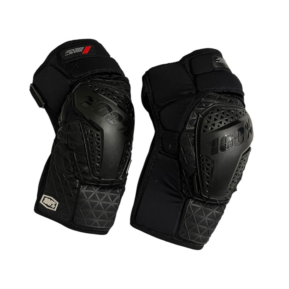 100 Percent Size Large Black Protective Knee Pads for Biking - High Impact